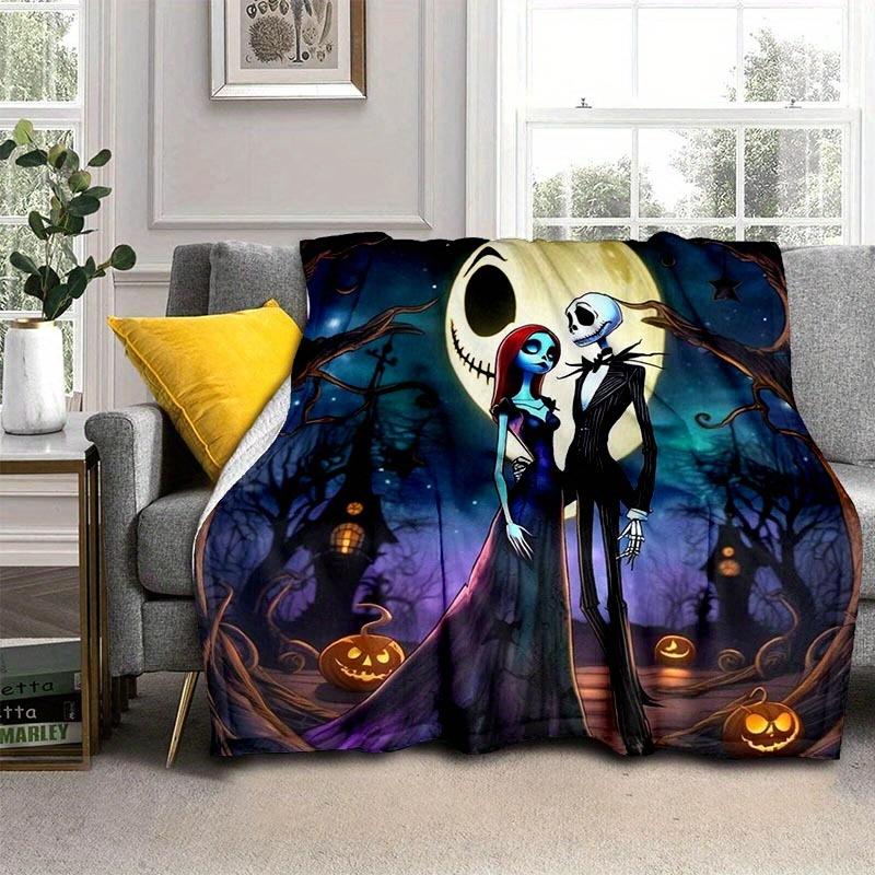 1pc The Nightmare Before Christmas Printing Blanket - Soft, All-Season Throw for Living Room, Bedroom,Personalized Gift with Adorable Cartoon Design