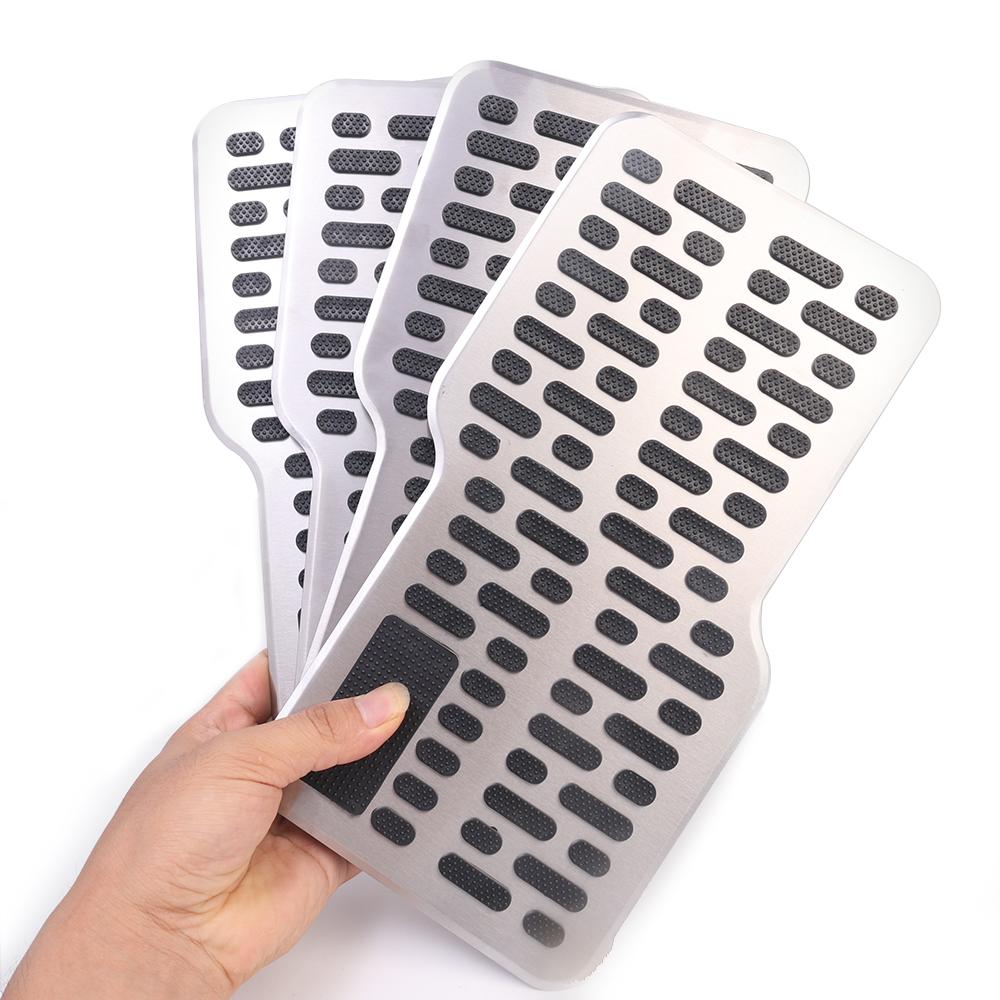 1 Pcs Stainless Steel Car Wear-resistant Thickened Pedal Heel Scuff Plate Main Driver Non-slip Mat Universal Interior Parts