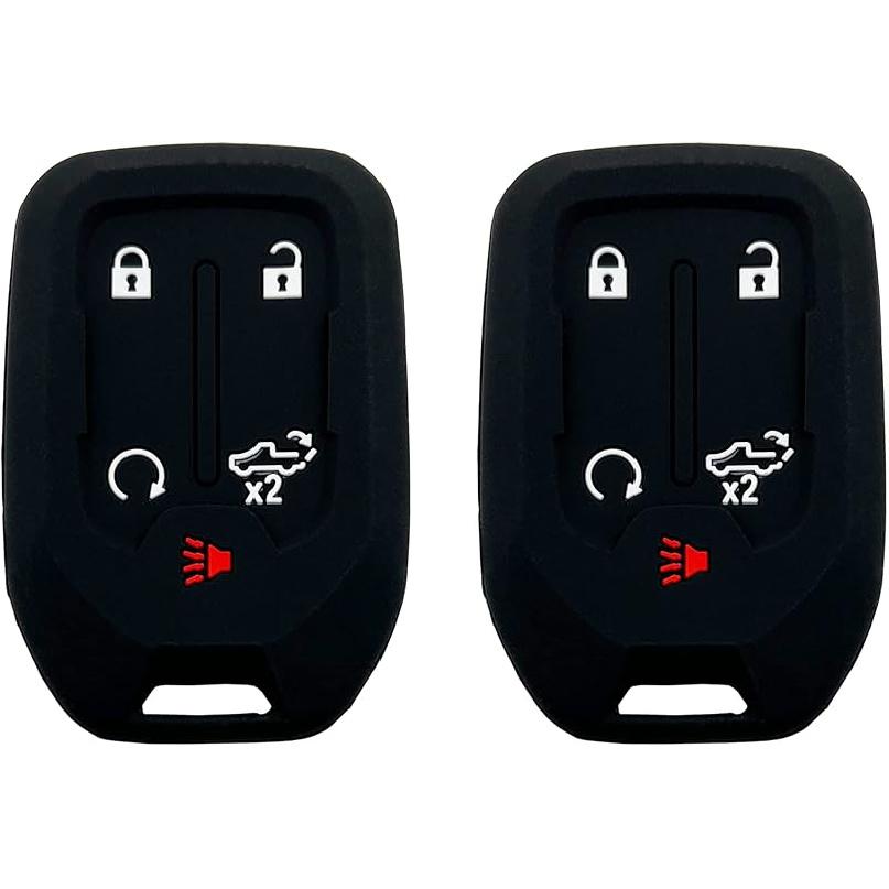 Smart Key Fob Cover Case Fit for Chevrolet Chevy Silverado and GMC Sierra 1500 2500HD 3500HD Accessories Keyless Entry Remote Control Car Key Fob