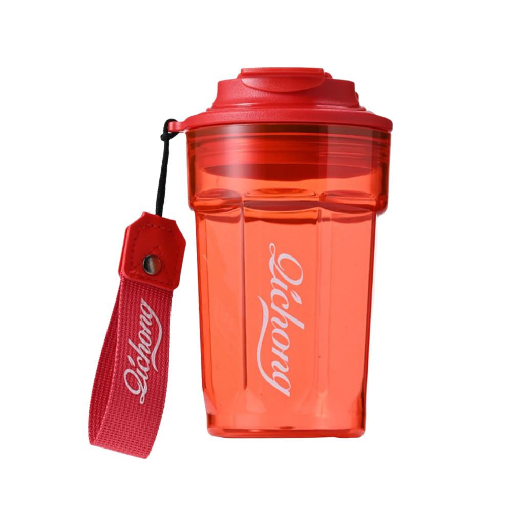 Fashion Plastic Coffee Cup Sealed Anti Fall Water Cup 500ml Handheld Rope Water Bottles Outdoor Sports