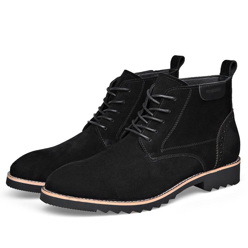 Mode Herren Casual Kuhveloursleder Stiefel Schnürschuhe Schwarz Braun Schuhe Party Bankett Kleid Cowboy Stiefelette Outdoor Wüste Kurzstiefel
