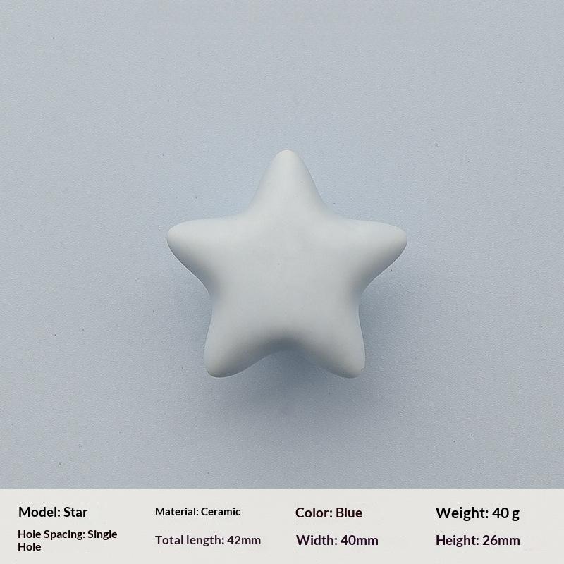 Maniglia per Armadio in Ceramica Carina a Forma di Stella Luna Nuvola Pomello Colorato per Cassetto per Armadio Mobile Decorazione