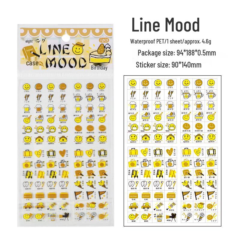 Yuezhen Cute Cartoon PET Die-Cut Stickers for Kids' Journals
