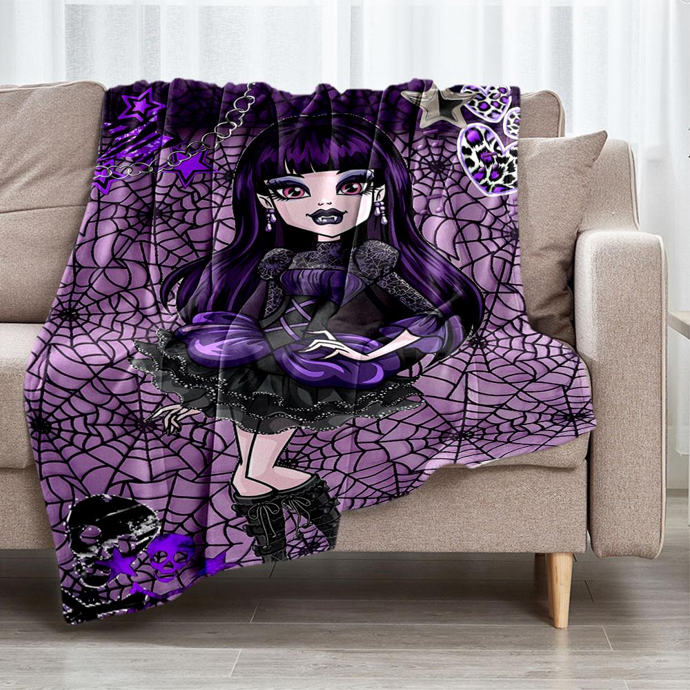 Monster High Theme Printed Blanket - Perfect for Couch, Bed, Travel & Outdoor Use | Machine Washable, Cozy & Durable.