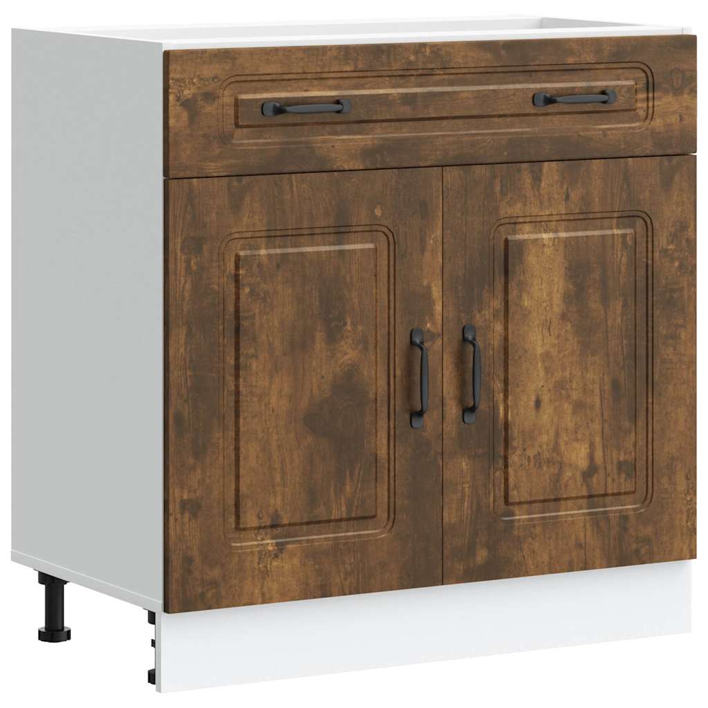 Kitchen Base Cabinet Kalmar Smoked Oak Wood Based Panel