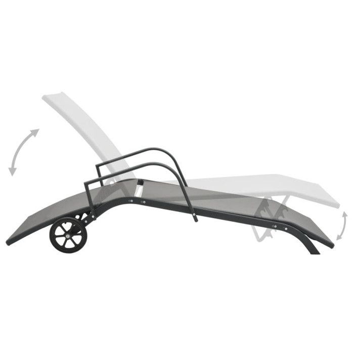 VidaXL Chaise longue Acier et textilène