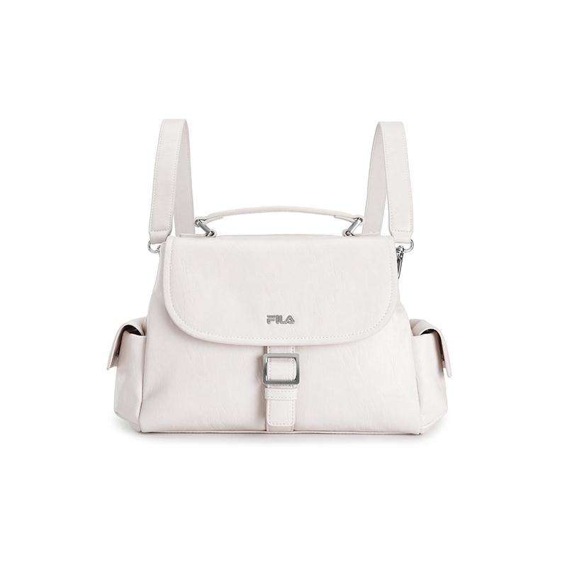 FILA White 4L Dundu Bag Fashion Simple Casual Versatile Exquisite Practical Detachable Shoulder Strap PU Backpack Women backpack F13W623174FVT White