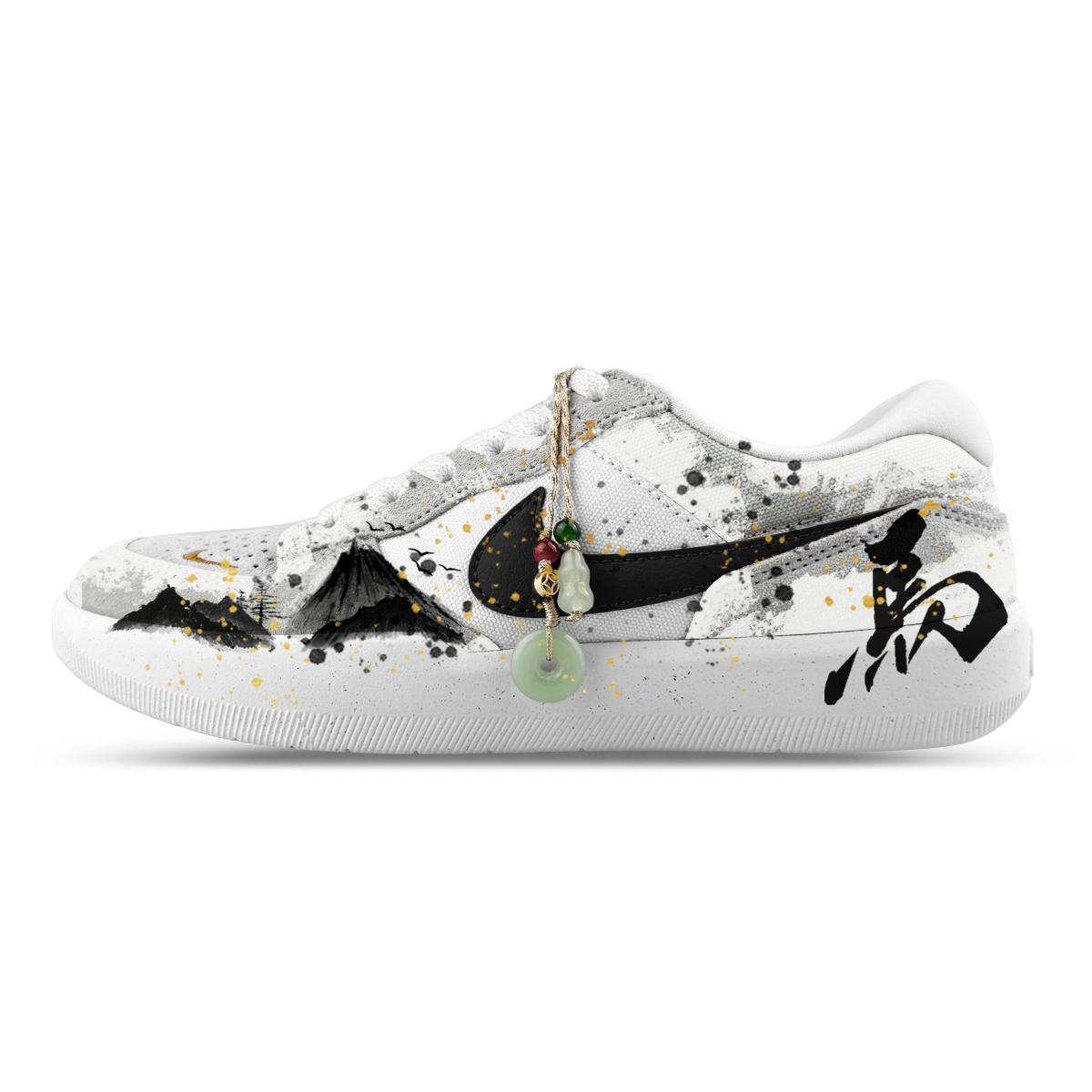

Nike SB Force 58 Low top Casual Shoes Unisex Black White Gray DV5477-007(Team47-) 36