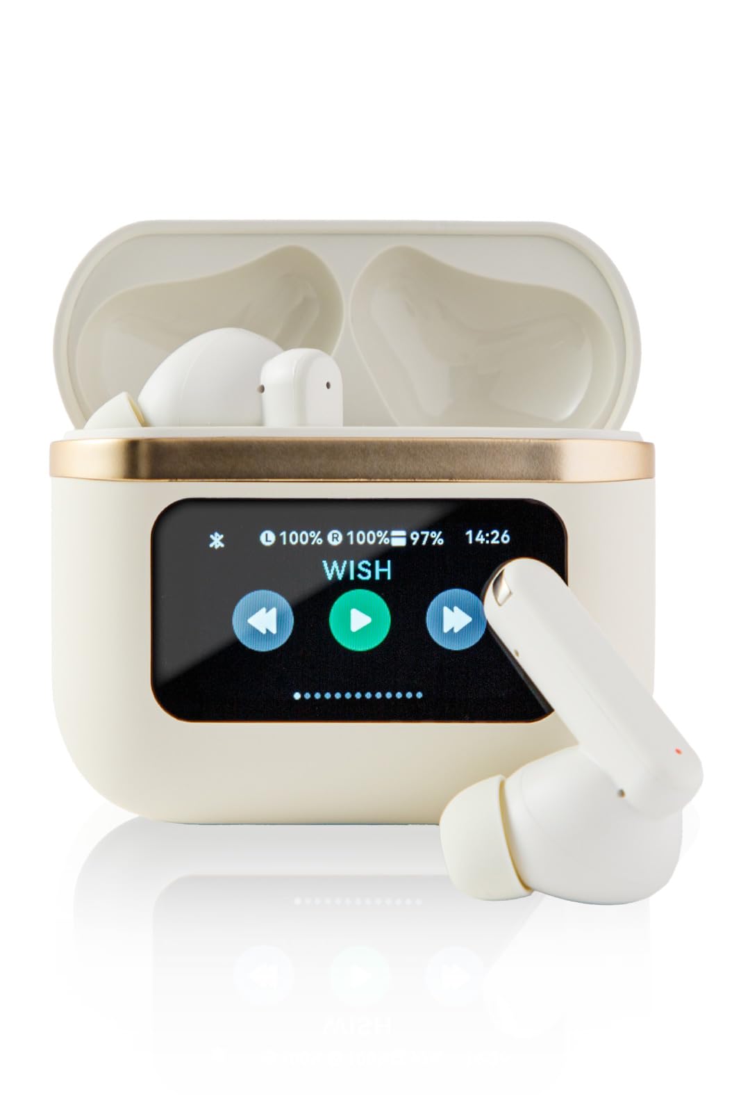 

HobbyNavi Wireless Bluetooth Noise Smart Touch Compact and IPX5 Ivory Earbuds, 5.4, Cancelling, Display, Lightweight, Waterproof, слоновая кость