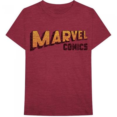Marvel Comics Unisex suaugusiųjų iškraipyto logotipo medvilniniai marškinėliai