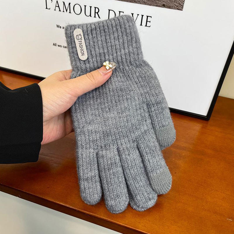 Gloves for Women in Winter, Thickened Cotton for Warmth, Yarn for Cycling in Autumn and Winter, Men and Women for Winter Insulat