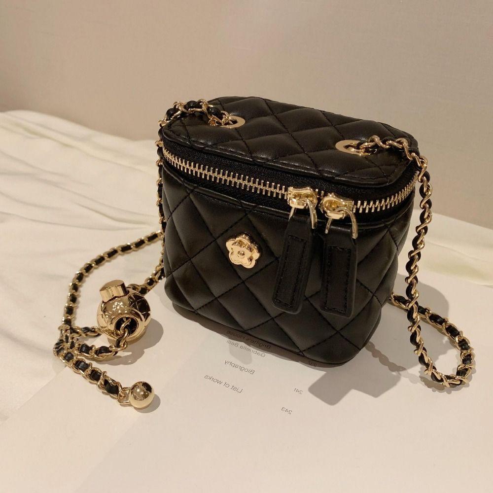 Kleine Umhängetasche Mode Kettenriemen Rhombus Bucket Bag Umhängetasche