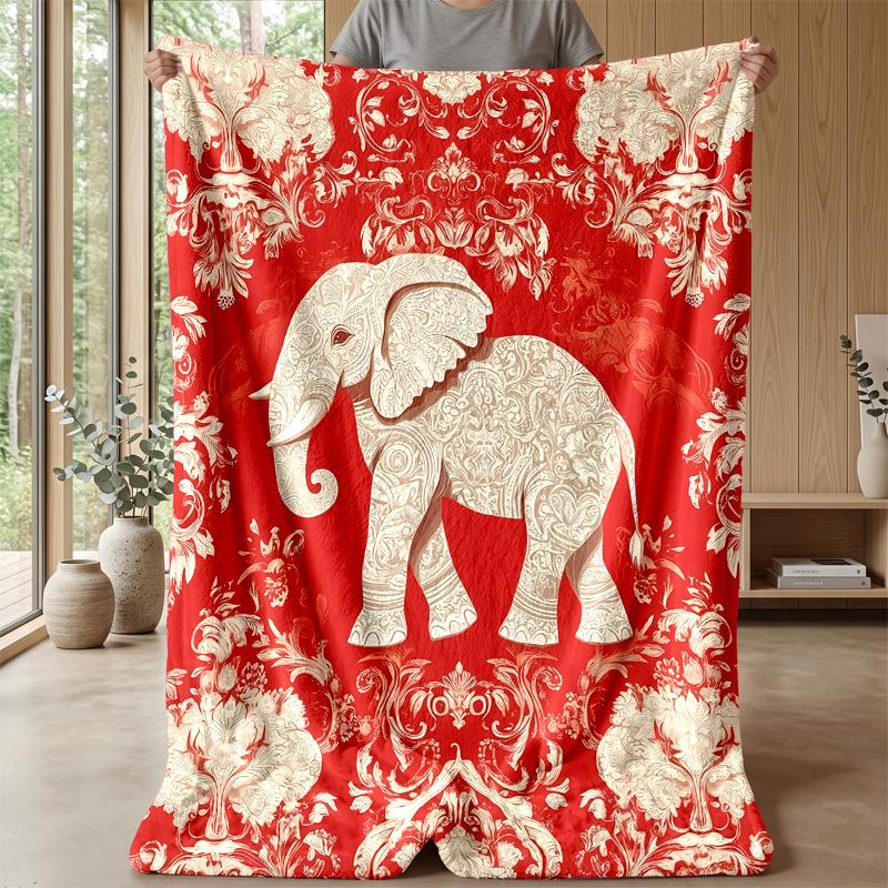 Giraffe, Lion, Elephant on Cloud with Stars Theme blanket Lightweight Warm Flannel Blanket Decorative Throw Blanket for Home Decoration