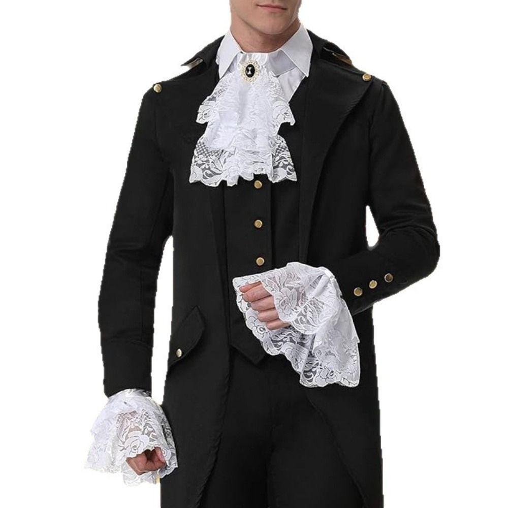 Detachable Lace Jabot Collar Ruffled Steampunk Costume Victorian Lace Jabot Cosplay Events