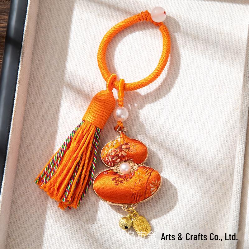 Handmade Brocade Gourd Pendant Keychain/Bag Charm