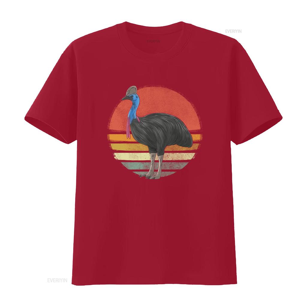 Vintage Cassowary Animal Retro Design T Shirt for Cassowaries Lovers vintage Washed streetwear graphic Unisex Versatile fashion