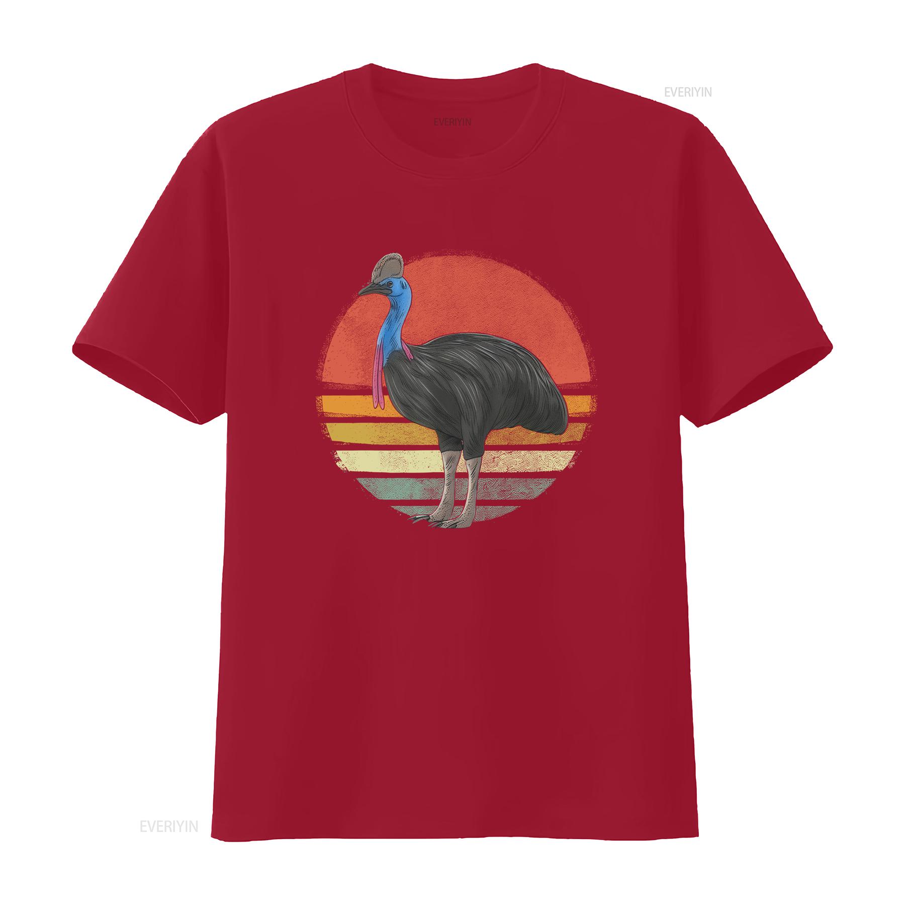 

Vintage Cassowary Animal Retro Design T Shirt for Cassowaries Lovers vintage Washed streetwear graphic Unisex Versatile fashion S