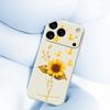 For iPhone 17 Pro Max Case Golden Butterfly Sunflower Pattern Printing Straight Edge TPU Phone Back Cover