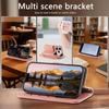 For iPhone 17 16 15 14 13 12 Pro Max PU Leather Wallet Case Zipper Pocket Card Holder 3 Card Slots Wrist Strap Kickstand Case
