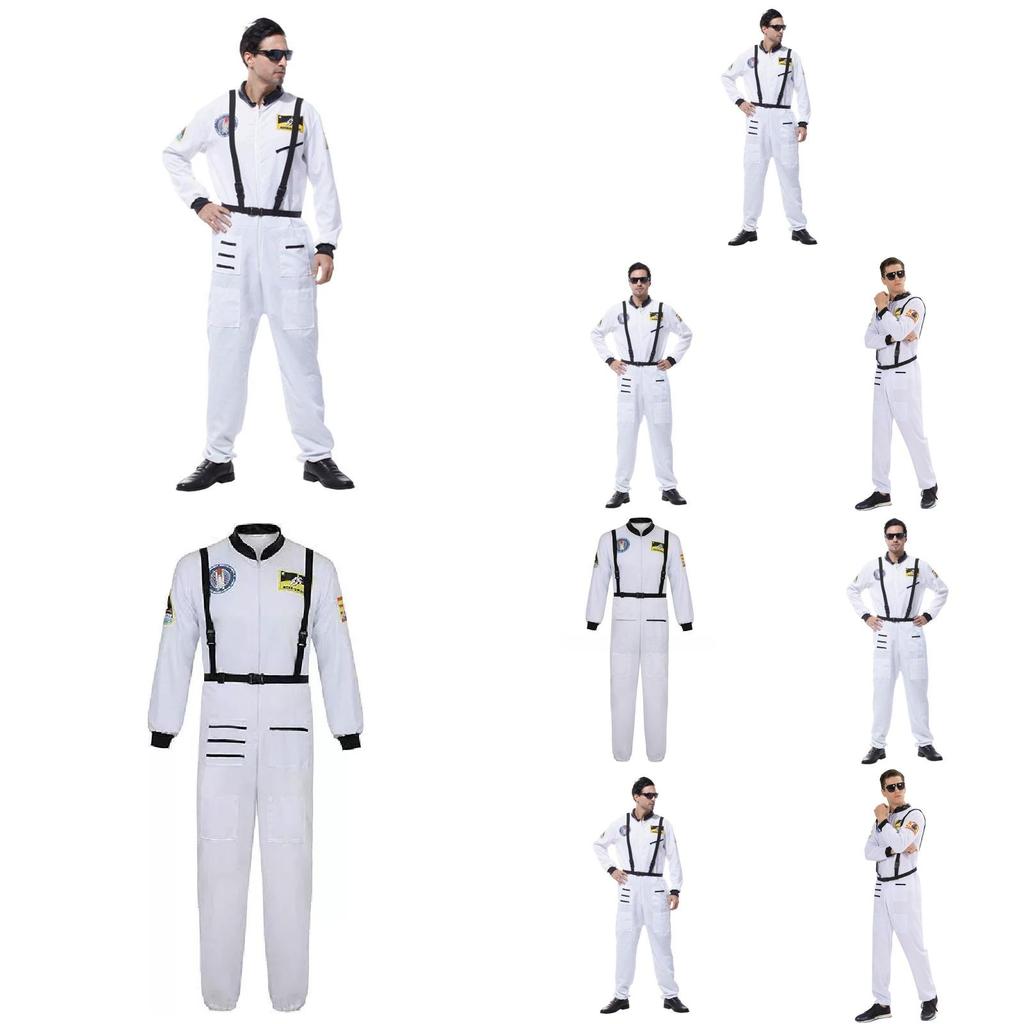 Astronaut Costume For Adults With Zipper Halloween Role Play Dressup