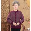 Medium Elderly Loose Casual Crew Neck Jacket Grandma Sweater Cardigan Mom Knitted Sweater Old Lady Clothes Women's