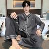 Spring Autumn Men Pajamas Soft Long Sleeves Long Pants Pijamas Man Home Wear V-neck Fashion Man Loungewear