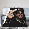 Funny Finger Chris Brown Blankets Fleece Printed Multi-function Lightweight Throw Blankets for Sofa Office Bedspread