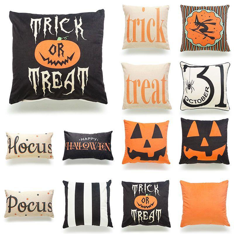 Stylish Halloween Pumpkin Decorative Pillowcases With Invisible Zipper Design