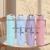 1PC Minimal Signature Line Sketch Print 750ml Color Plastic Sports Water Bottle Leakproof Flip Straw Lid Suitable for Sports Office Home Use