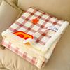 Autumn/Winter Double-Layer Milk Velvet Blanket Cartoon Printed Thick Warm Office Nap Blankets Lamb Cashmere Leisure Sofa Cover