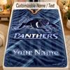 Flannel BlanketPenrith Panthers Custom Name Text Personalized Soft Warm Throw Blanket Home Decor Gift