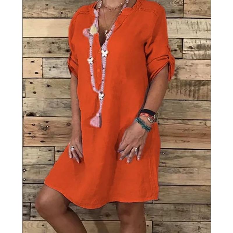 

Женское платье из хлопка и льна, разноцветное, разного размера, с открытым верхом, повседневные платья L