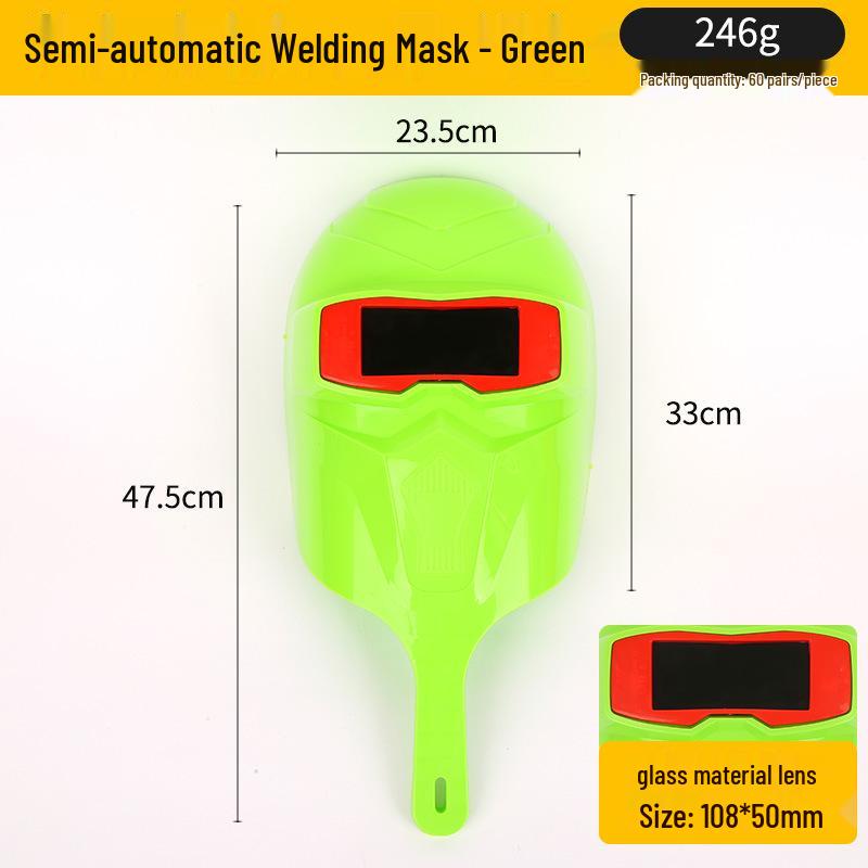 Handheld Electric Welding Mask - UV Resistant, Drop-Proof, Thickened Plastic Protective Cap