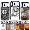 Compass Wanderlust Vintage Map Phone Case for iPhone 17 16 15 14 13 Pro Max Back Cover for 12 11 Pro Coque