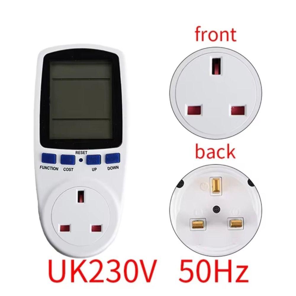 220V 110V Digital LCD Wattmeter EU/AU/UK/FR/US Plug LCD Screen AC Power Meter Digital Display Durable Energy Meter