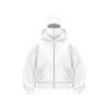 Autumn and Winter New Trend Fashion Solid Color Velvet Zipper Double Hat Sweatshirt Couple Harajuku Casual Wear