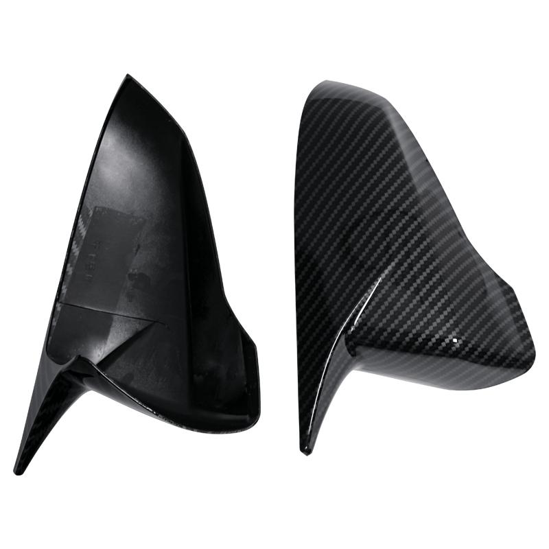 For Hyundai Veloster 2018- Rearview Side Mirror Cover Sticker Wing Cap Exterior Door Rear View Case Trim Carbon Fiber Look