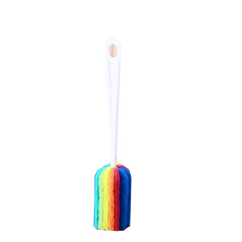 

Bottle Brush Rainbow Sponge Brush Water Bottle Cup Mug Glass Washing Sponge Cleaning Brush Scrubber with Handle Cleaning Utensil