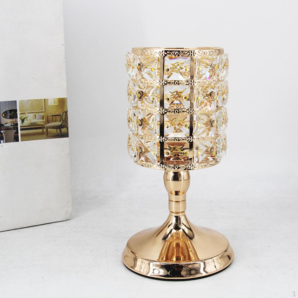 Holder Crystals Embellishing Candelabra Elegant Party Desktop Tealight Cabinet Candles Home