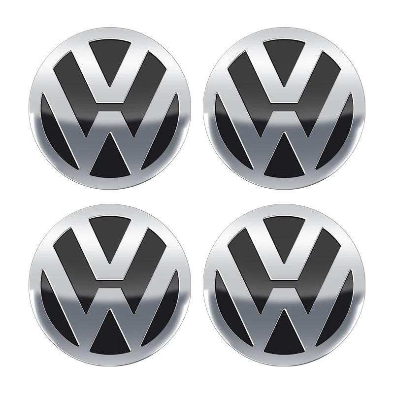 2026 Hot For Volkswagen VW 60mm 4pcs Car Wheel Center Hub Sticker for VOLKSWAGEN Golf 5 6 7 Polo Passat Tiguan Bettle Bora Toura