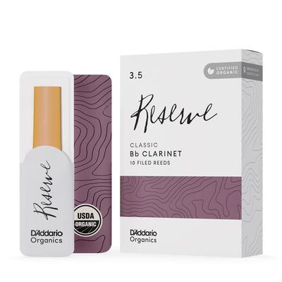 WoodWinds Reed for Bb Clarinet USDA Organic Certified RESERVE CLASSIC ODCT1035 Pack of 10 D'Addario D'Addario [Hardness 3.5] []