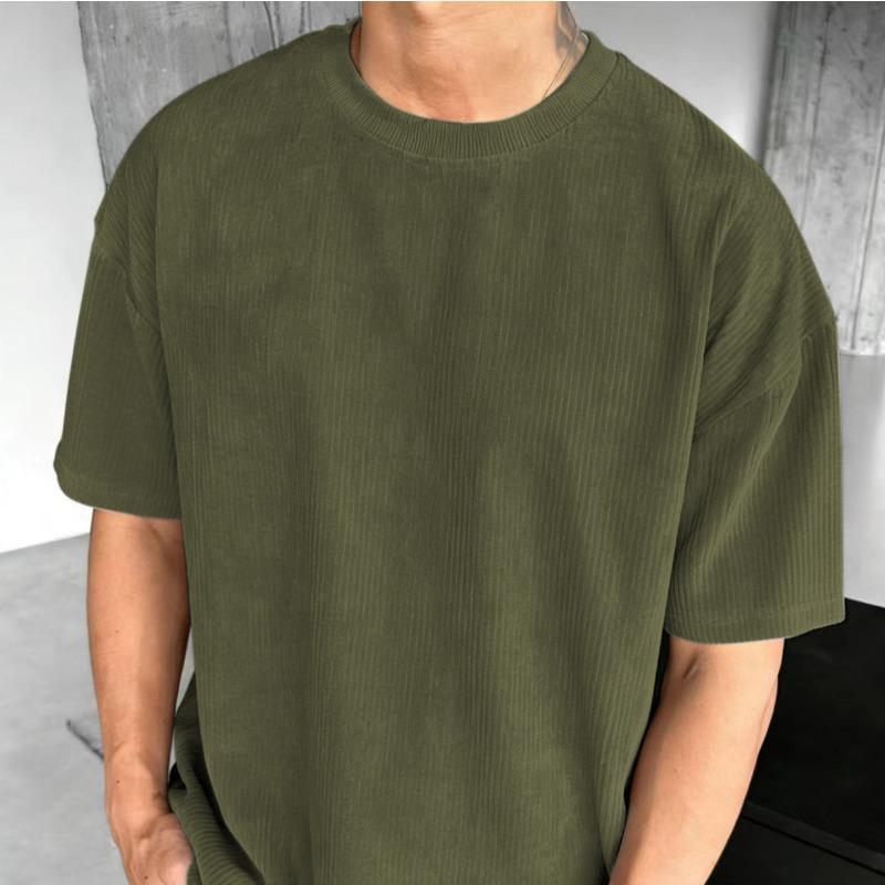 Neues einfarbiges lässiges trendiges Rundhals-Kurzarm-Herren-T-Shirt