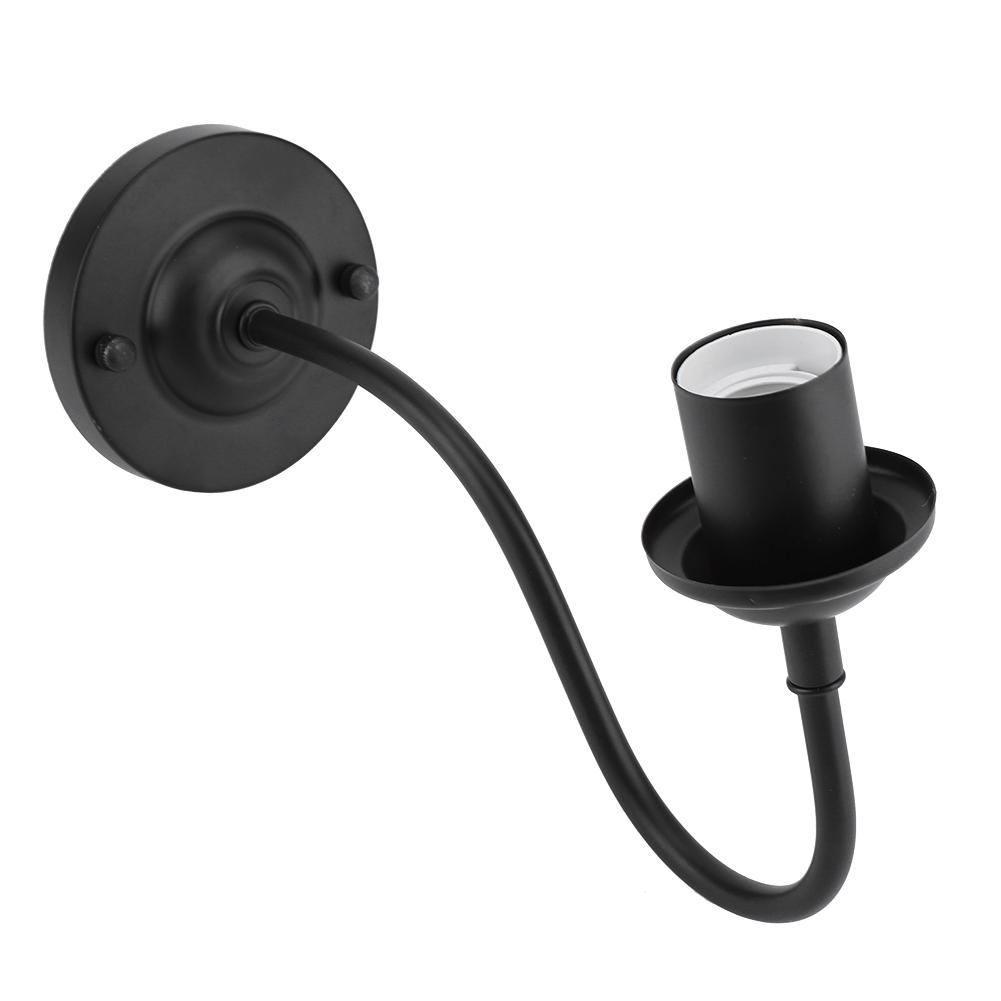 E27 Vintage styl Černá jednoduchá železná nástěnná lampa s nástěnným svítidlem 90-250V