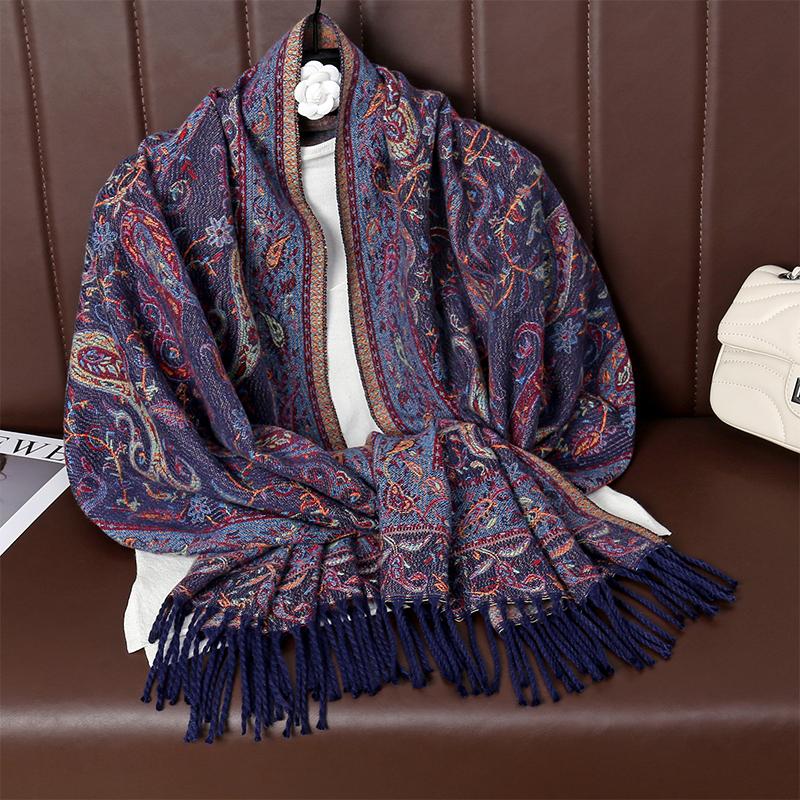 New Shawl Warm Winter Scarf Hijab Women Print Paisley Cashmere Pashmina Thick Wrap Head Neck Foulard Luxury  Blanket Echarpe
