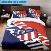 3pcs Atletico Football Club Printed Bedding Set Duvet Cover Closure Includes 1 Duvet Cover & 2 Pillowcases Bedding Sets Home Decor Gifts