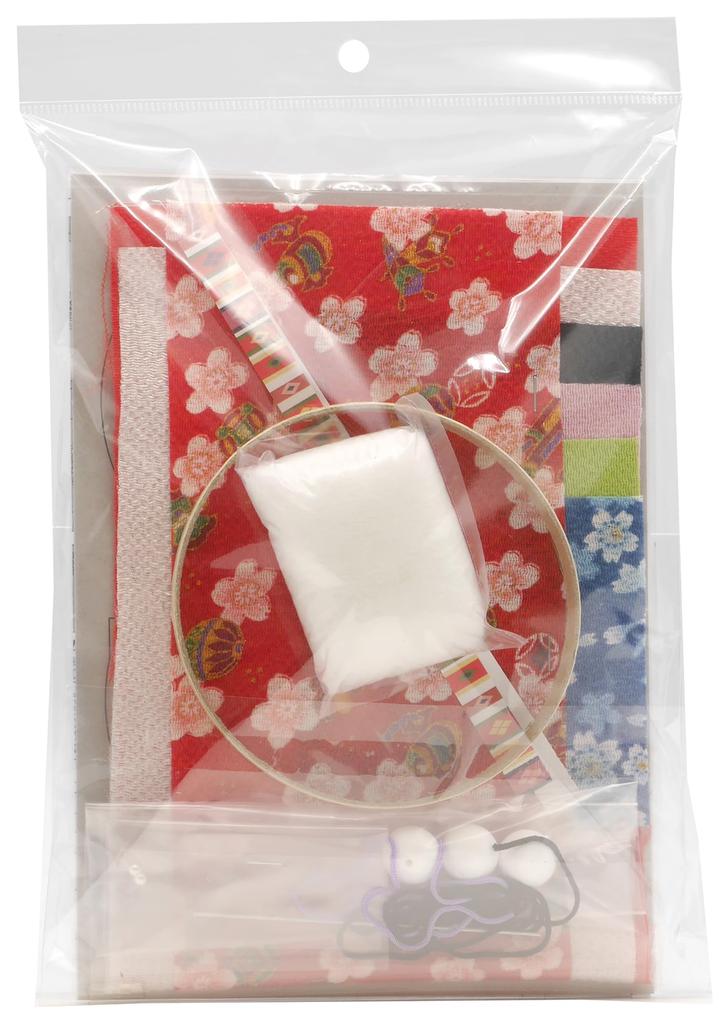 Takagi Fiber Panami Hinamatsuri Chirimen Craft Chirimen Hannari Rabbit Cotton and Printed Kit, (Includes Cardboard) HM-27