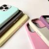 Korean Simple Solid Color Imitation Leather Pattern Case, Suitable for iPhone16Pro Max Mobile Phone Case 14/15 Soft Case, Small and Fresh.