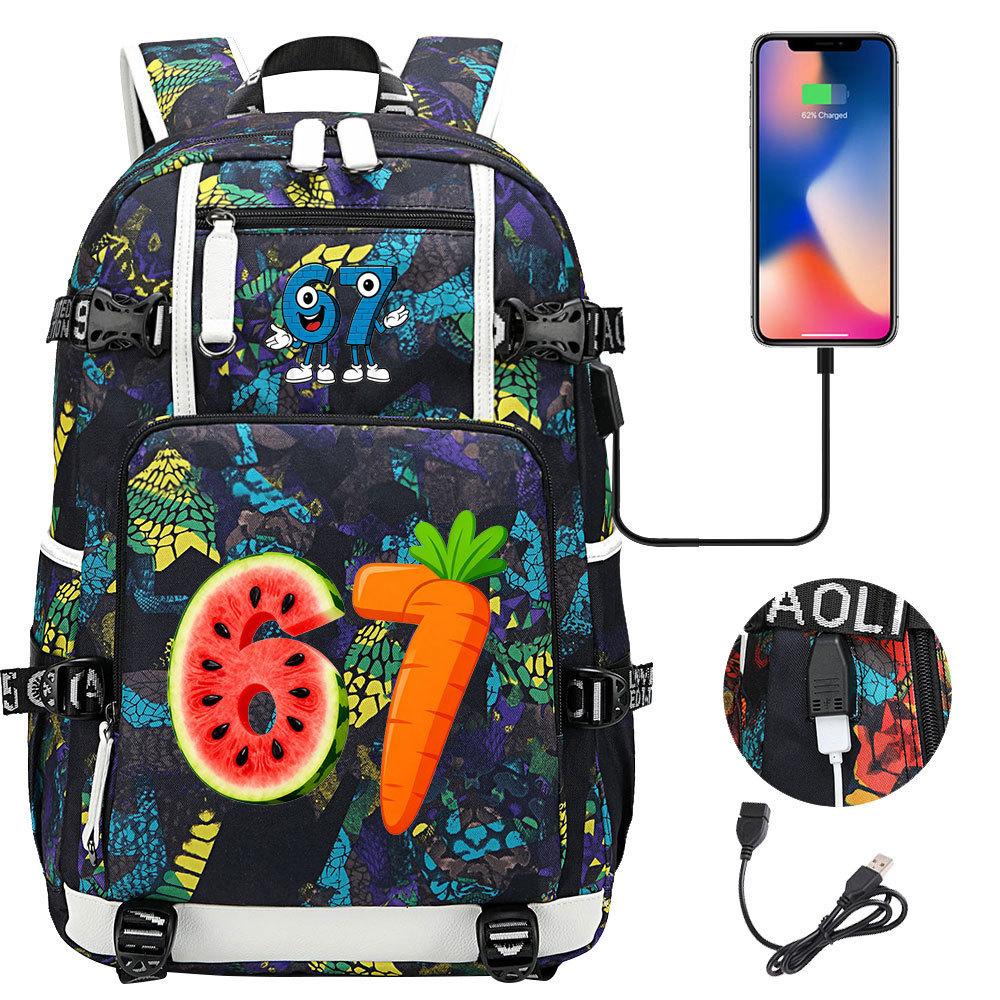 USB Charging Backpack for Teen Students Travel Laptop Daypack 67 Gourmet Style Lightweight Water-Resistant Large Capacity