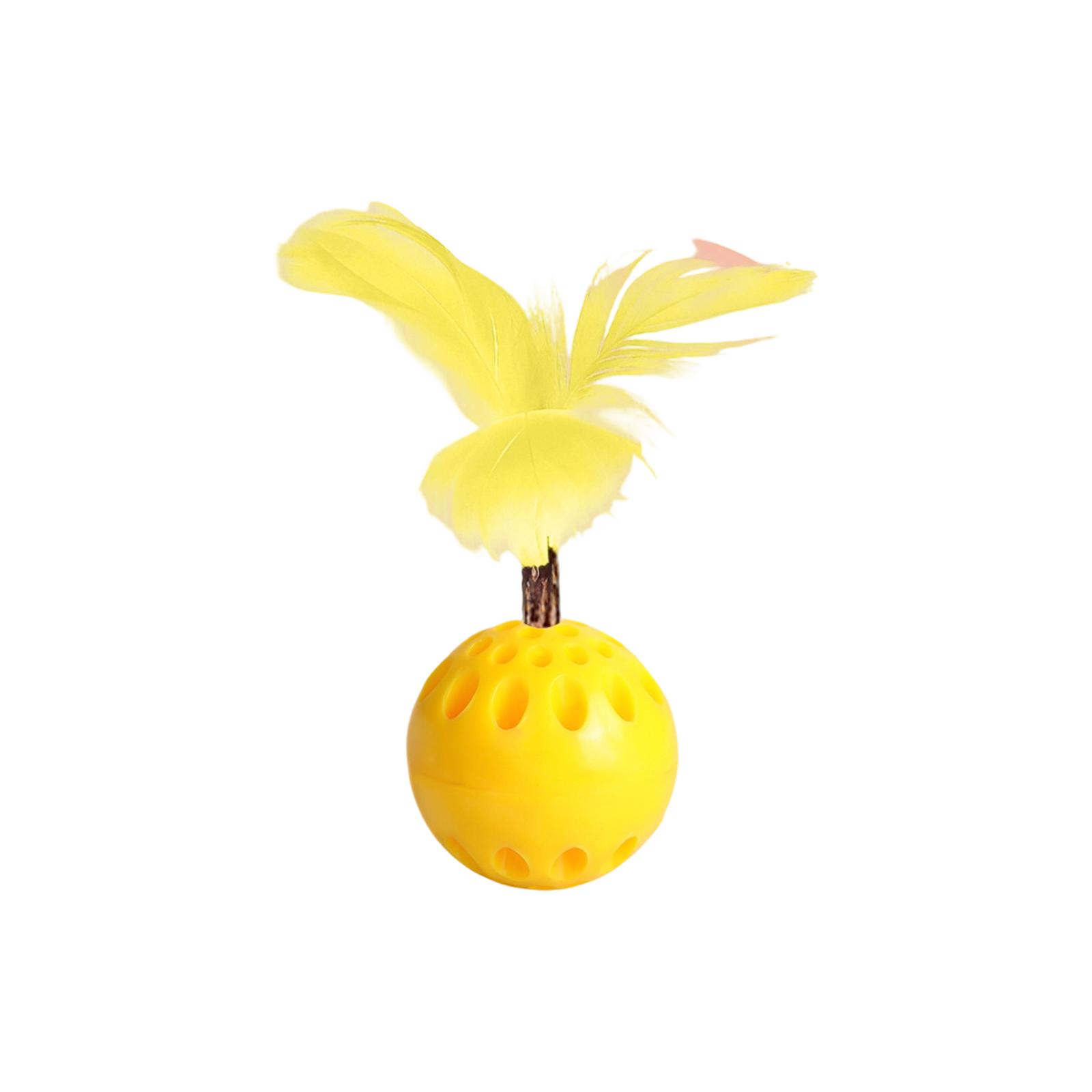 

Interactive Feather Cat Toy Ball with Elastic TPR Material Light Up Feature and Novel Hole Design for Cat Play and Entertainment one size