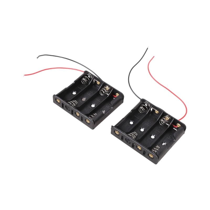 Flexible 2A Battery Holder Box Plastic Battery Organiser Case with Wire for DIY Circuits and Electronics Projects